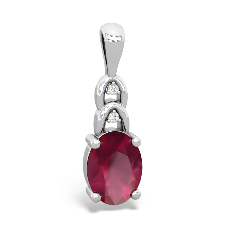 Ruby Links 14K White Gold pendant P4032