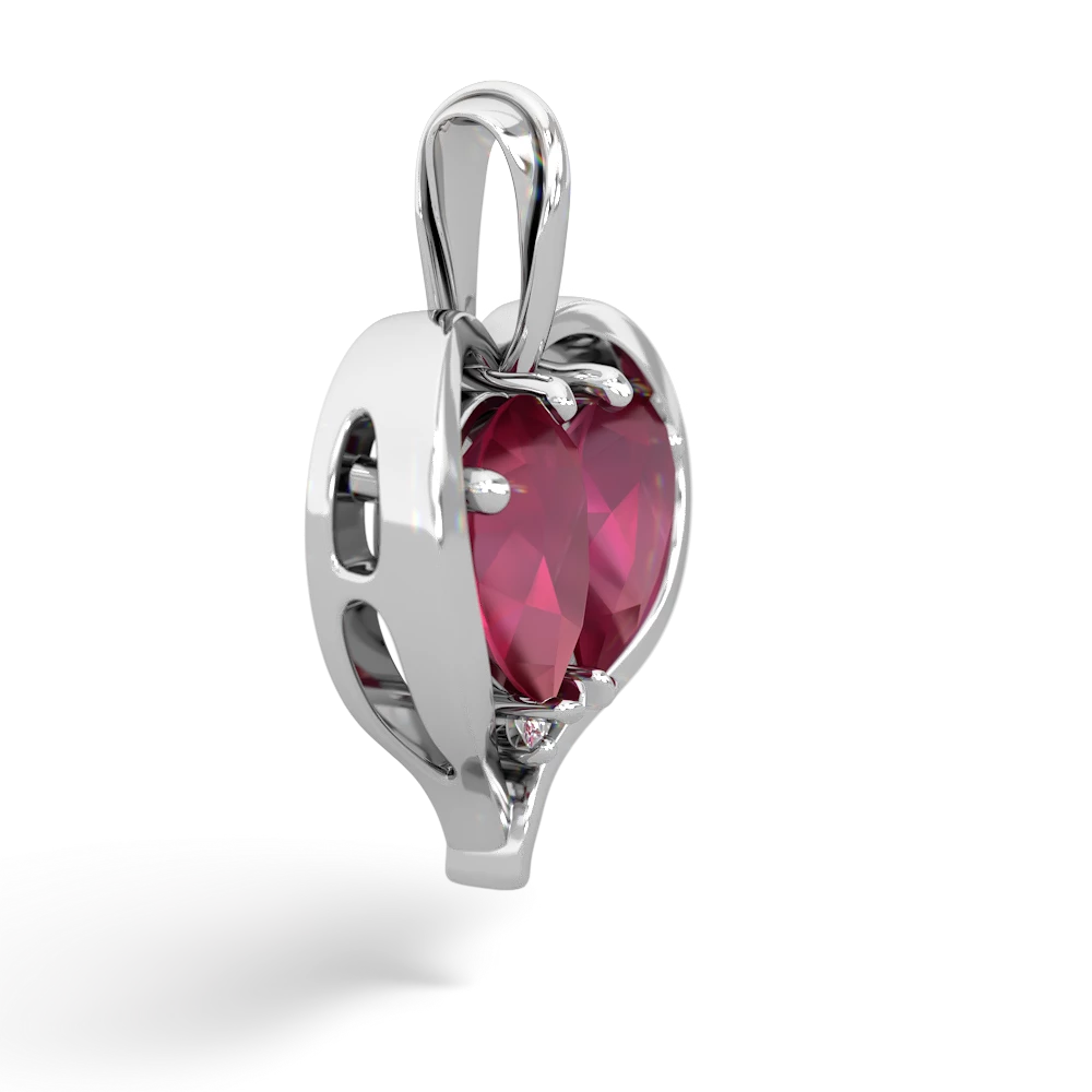 Ruby Two Become One 14K White Gold pendant P5330