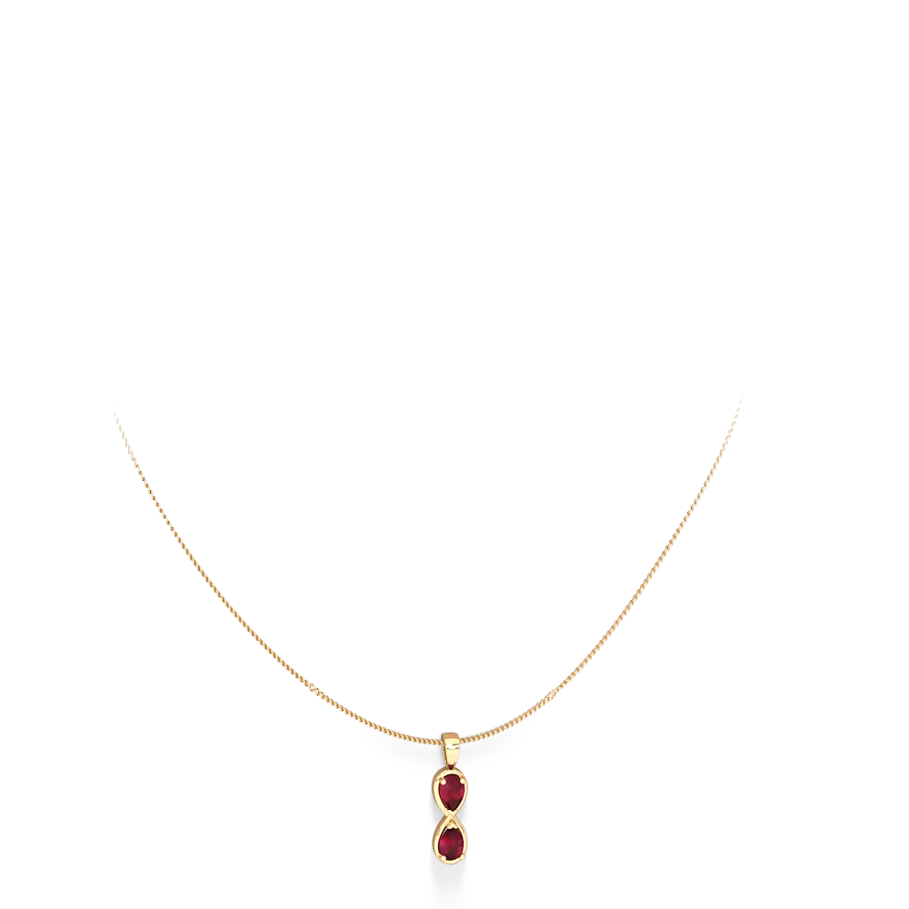 Ruby Infinity 14K Yellow Gold pendant P5050