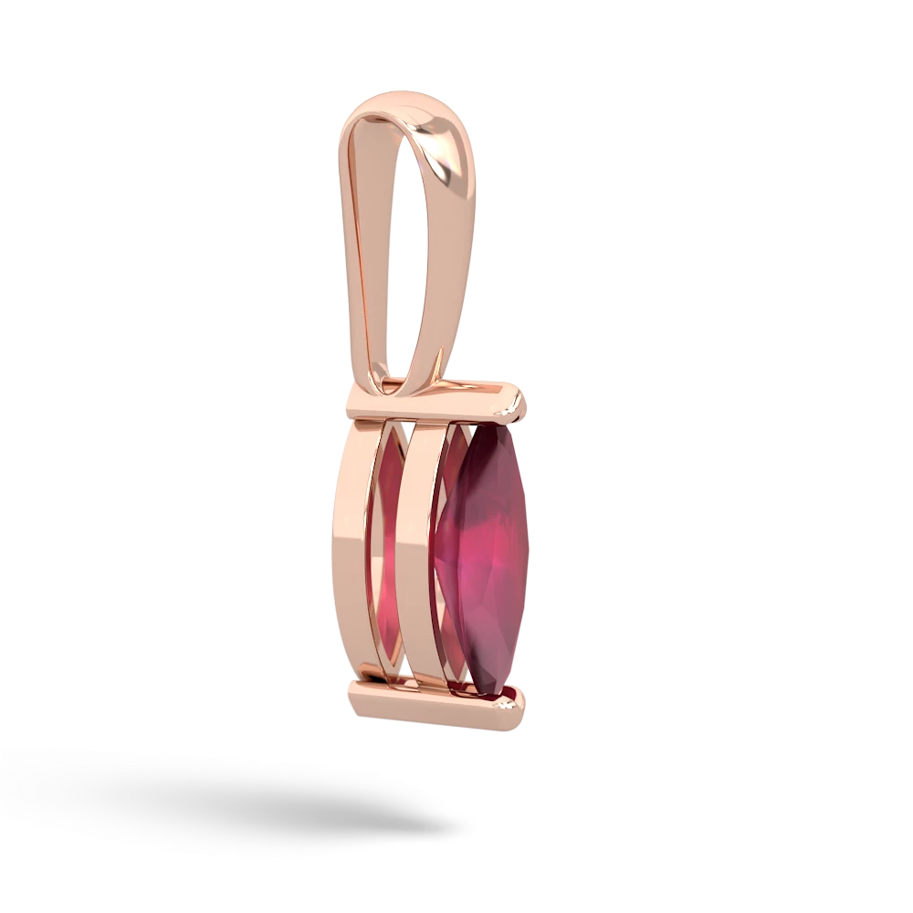 Ruby 8X4 Marquise 14K Rose Gold pendant P1701