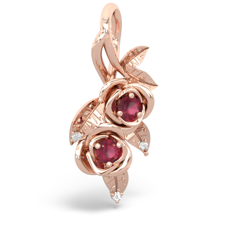 Ruby Rose Vine 14K Rose Gold pendant P5680