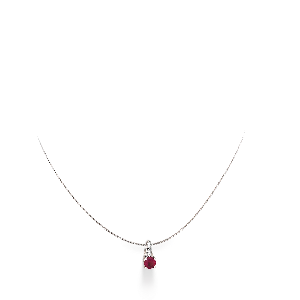 Ruby Antique Elegance 14K White Gold pendant P3100