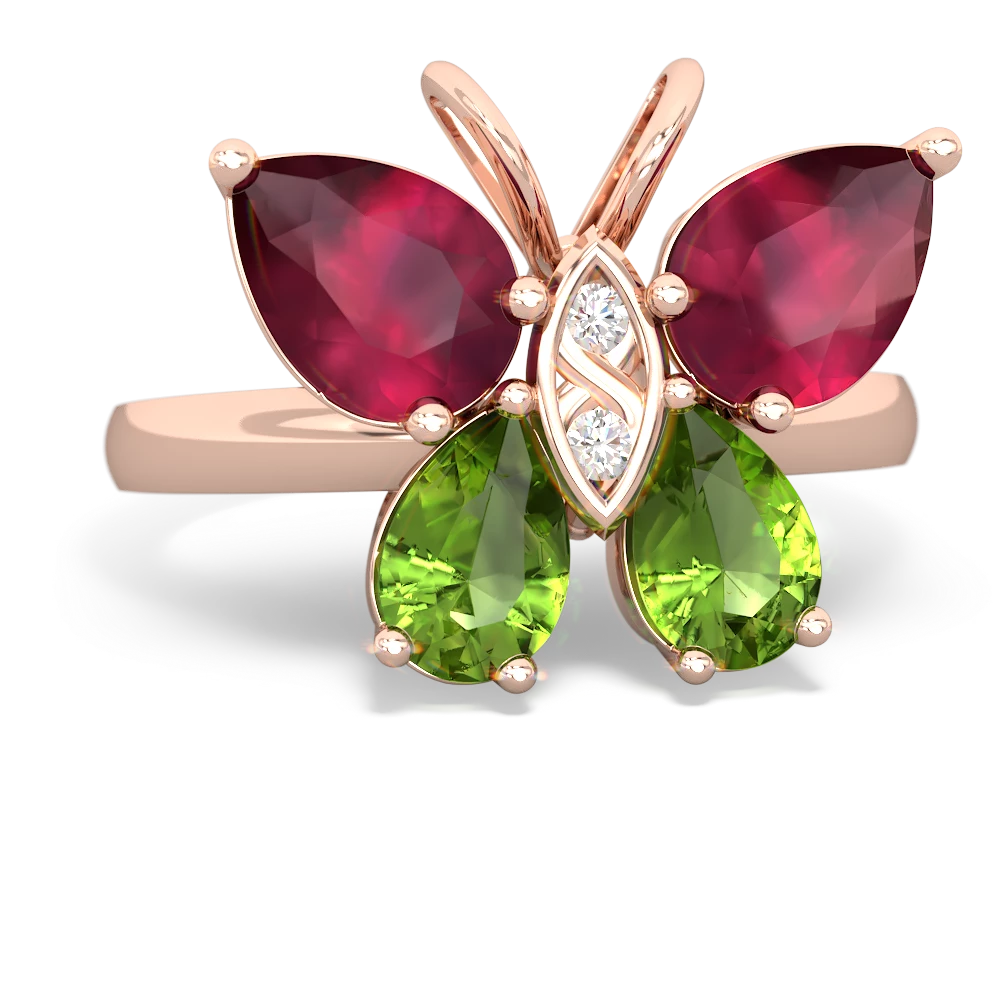 Ruby Butterfly 14K Rose Gold ring R2215