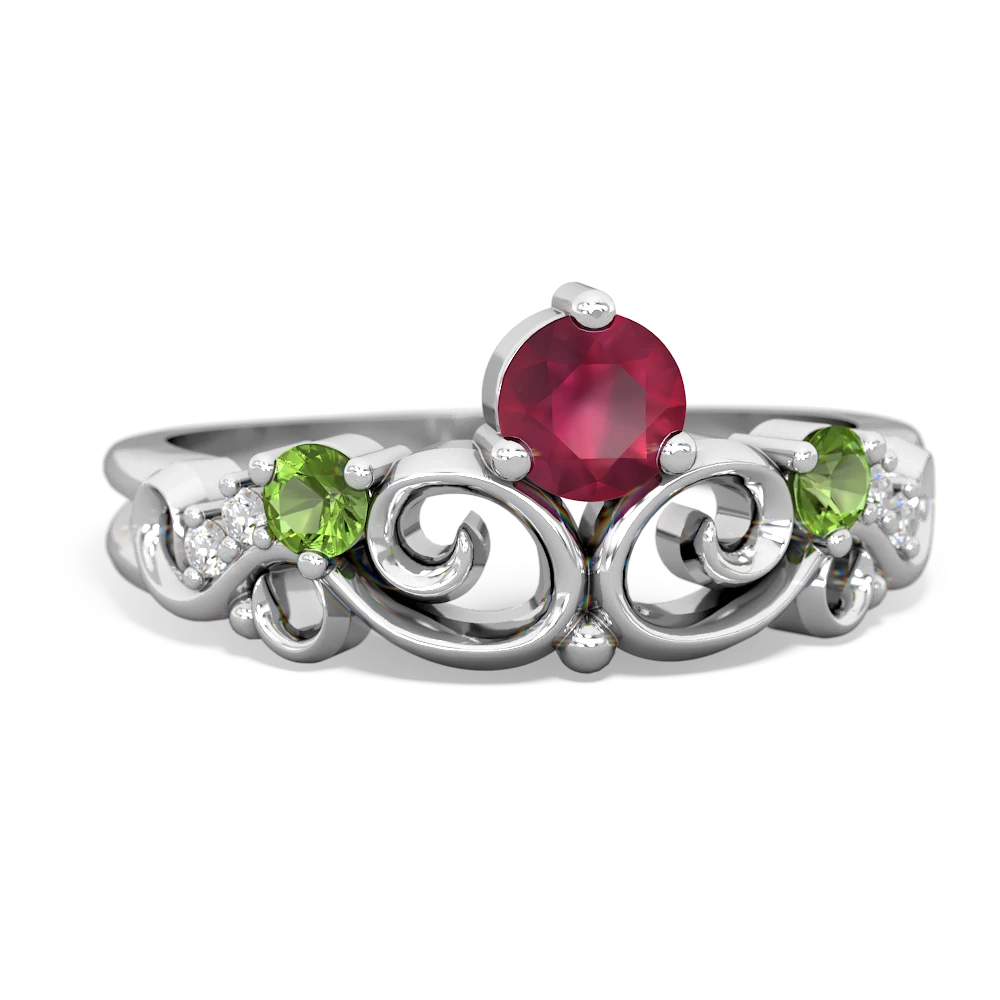 Ruby Crown Keepsake 14K White Gold ring R5740