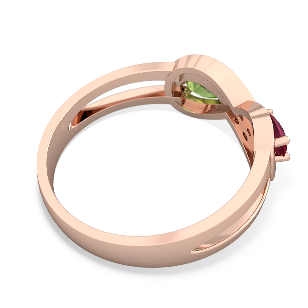 Ruby Diamond Infinity 14K Rose Gold ring R5390