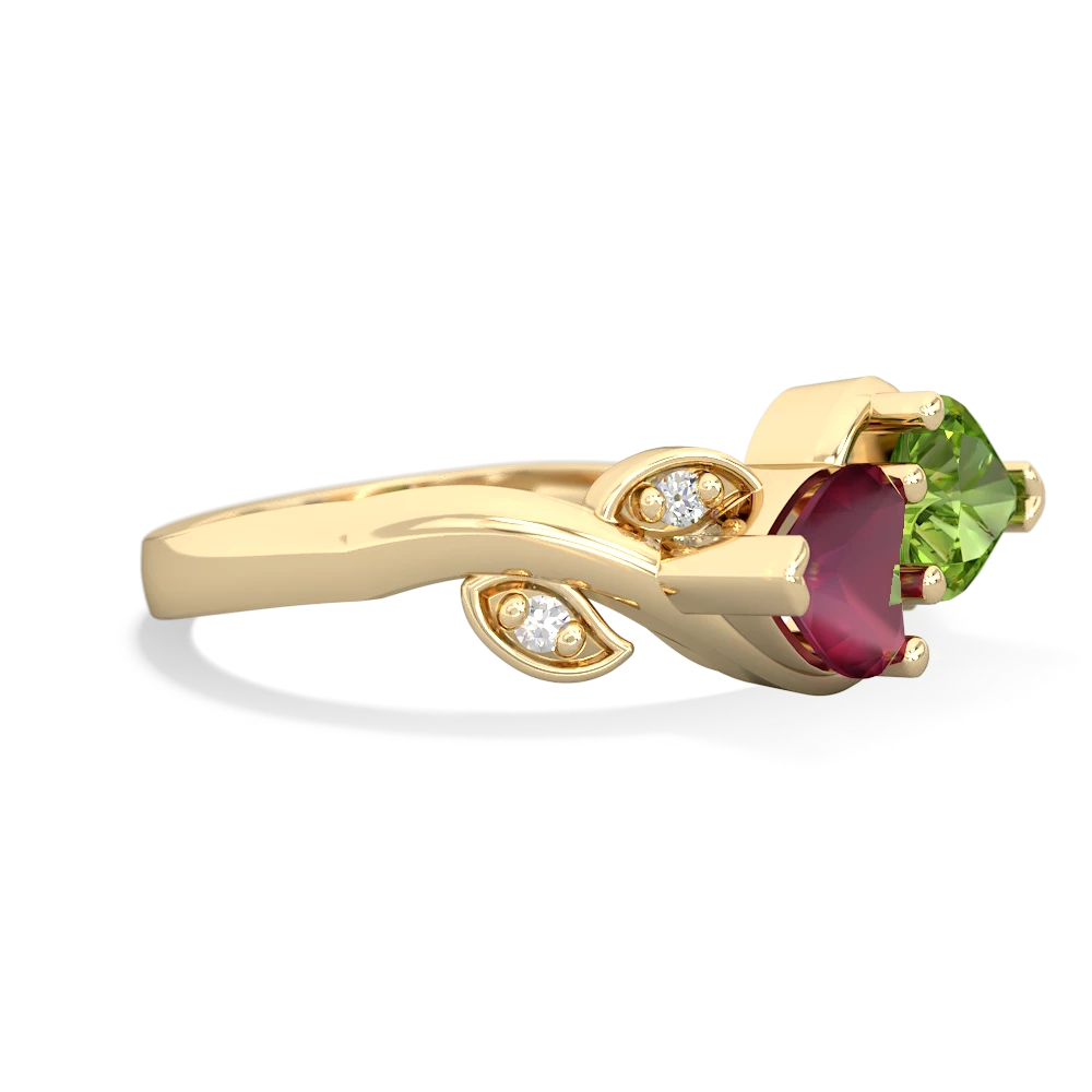 Ruby Floral Elegance 14K Yellow Gold ring R5790