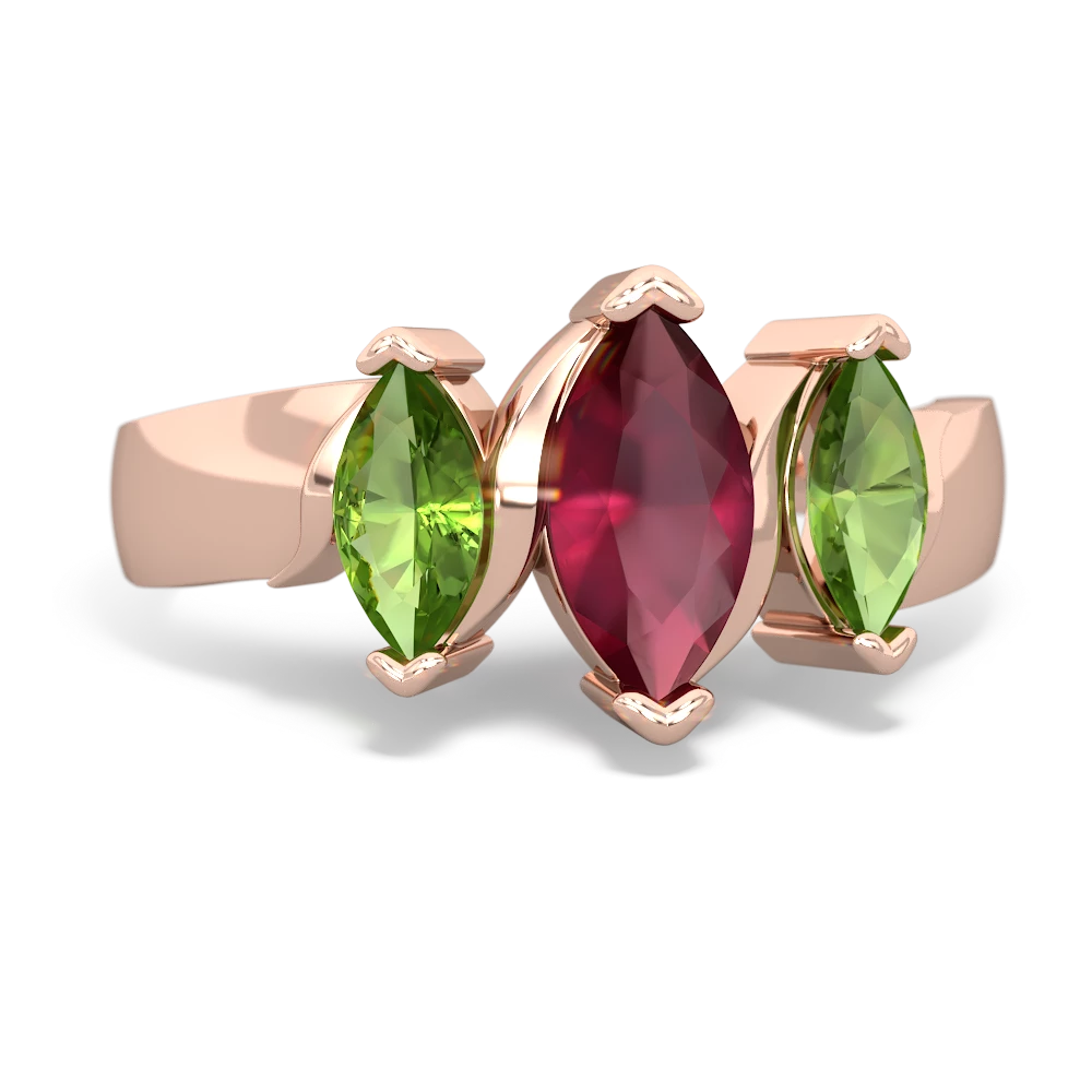 Ruby Three Peeks 14K Rose Gold ring R2433