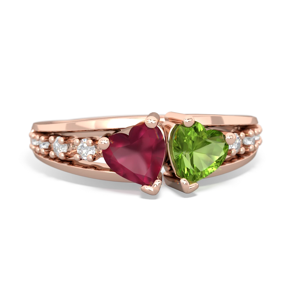 Ruby Heart To Heart 14K Rose Gold ring R3342