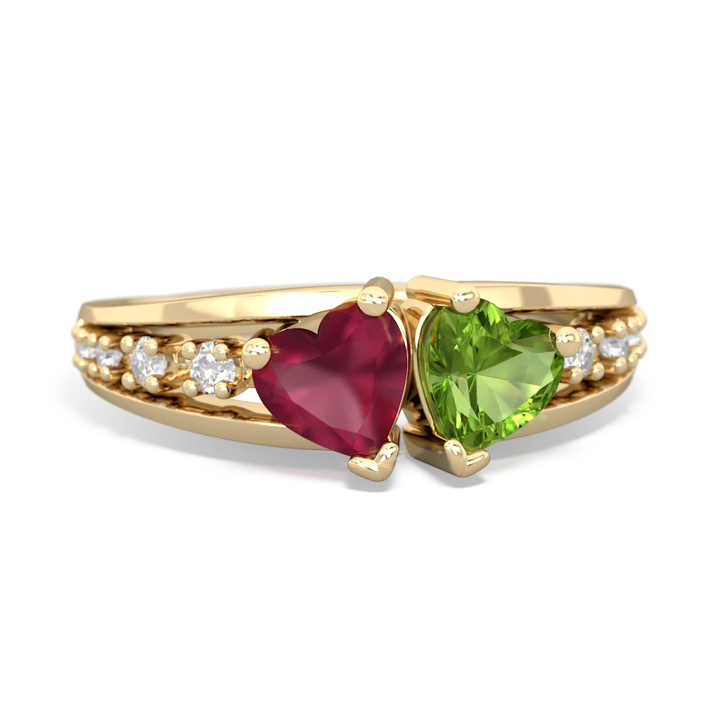 Ruby Heart To Heart 14K Yellow Gold ring R3342