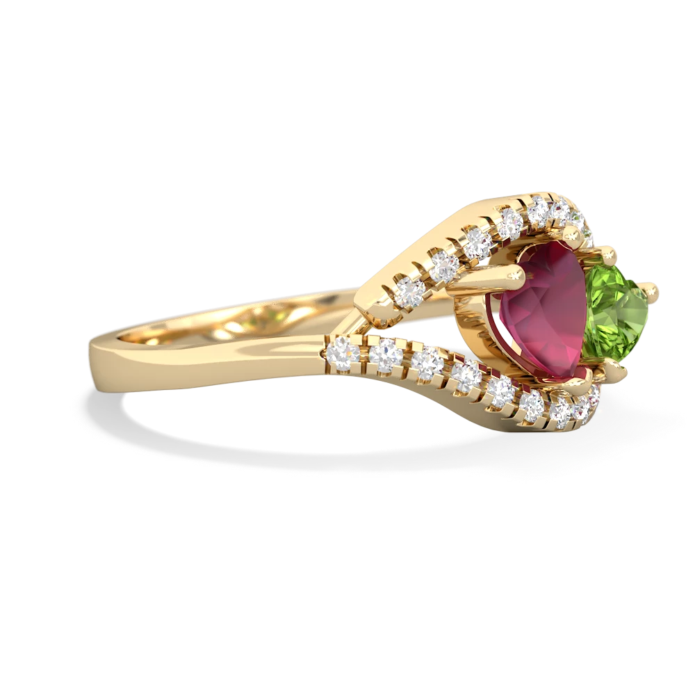 Ruby Mother And Child 14K Yellow Gold ring R3010