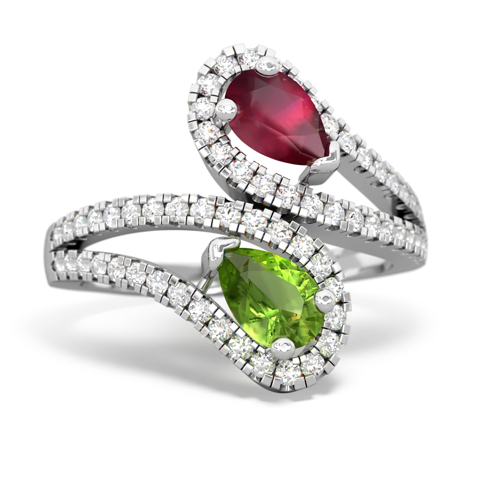 Ruby Diamond Dazzler 14K White Gold ring R3000