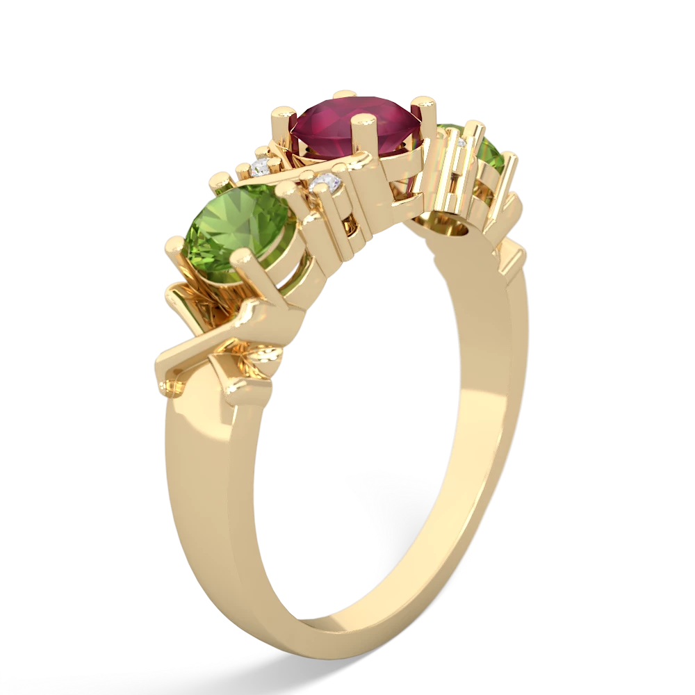 Ruby Hugs And Kisses 14K Yellow Gold ring R5016