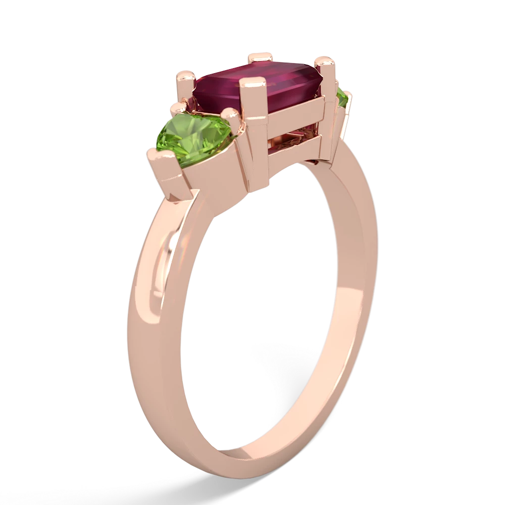 Ruby Three Stone 14K Rose Gold ring R5235