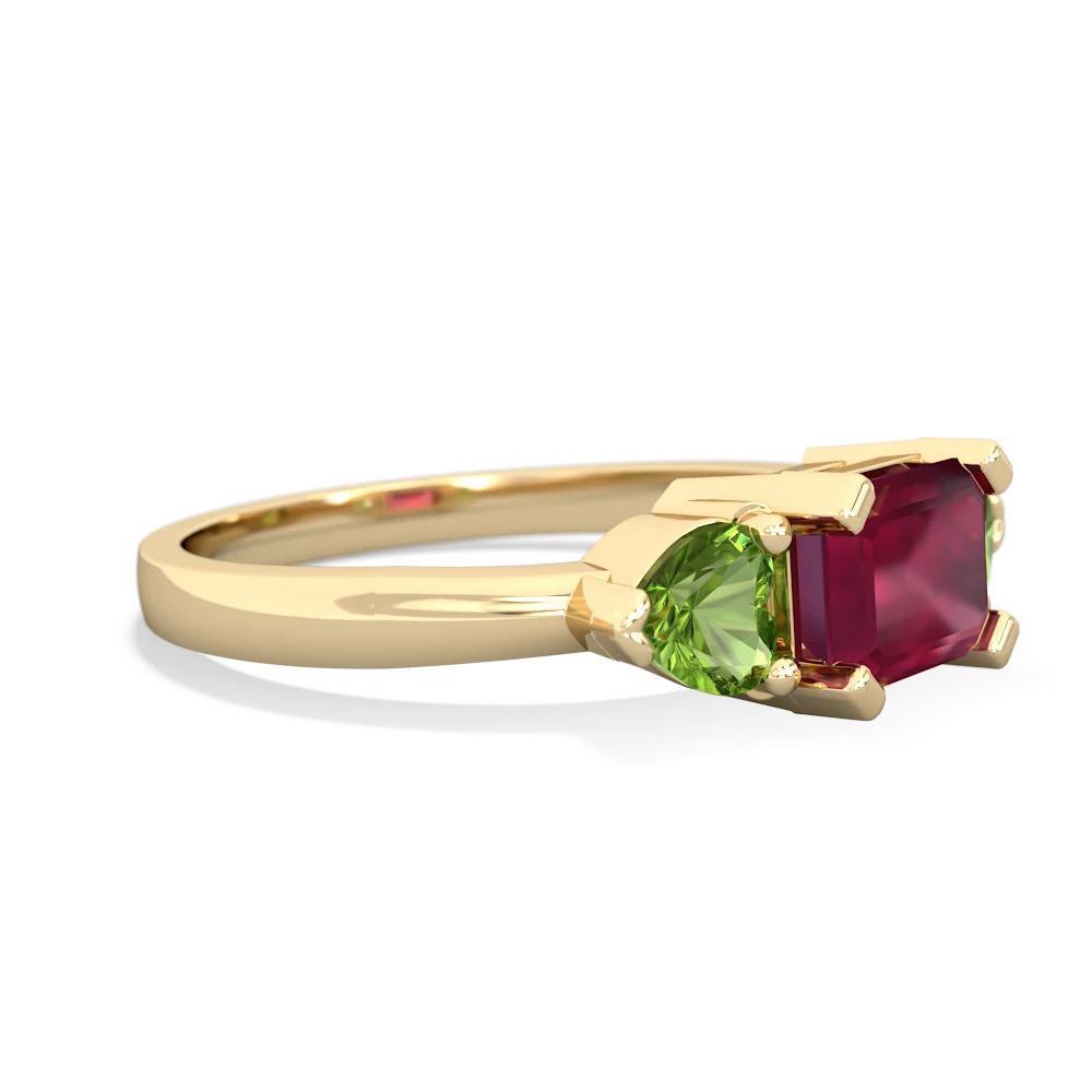 Ruby Three Stone 14K Yellow Gold ring R5235