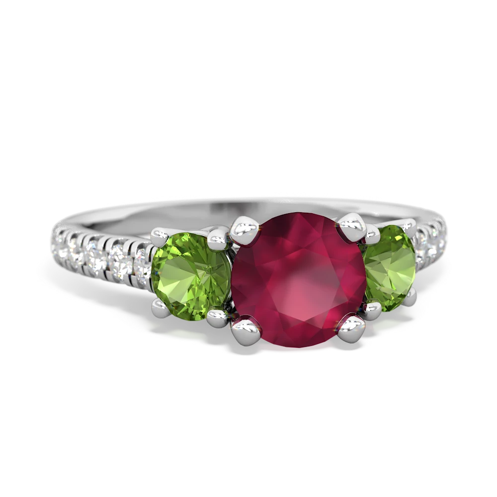 Ruby Pave Trellis 14K White Gold ring R5500