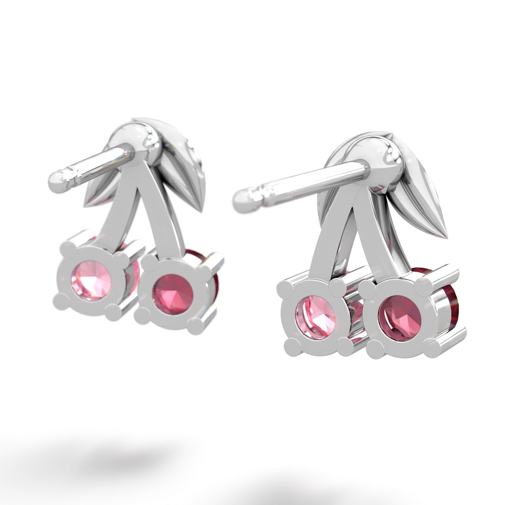 Ruby Sweet Cherries 14K White Gold earrings E7001