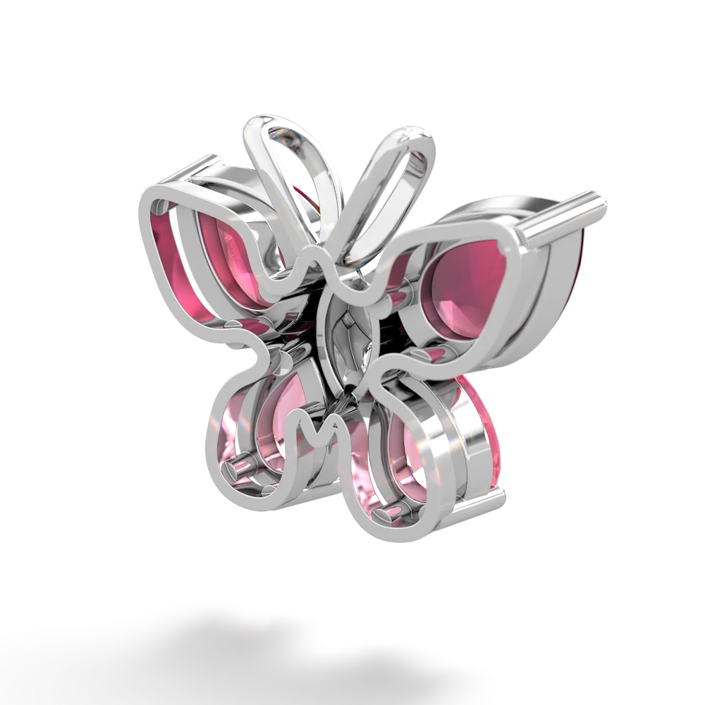 Ruby Butterfly 14K White Gold pendant P2215