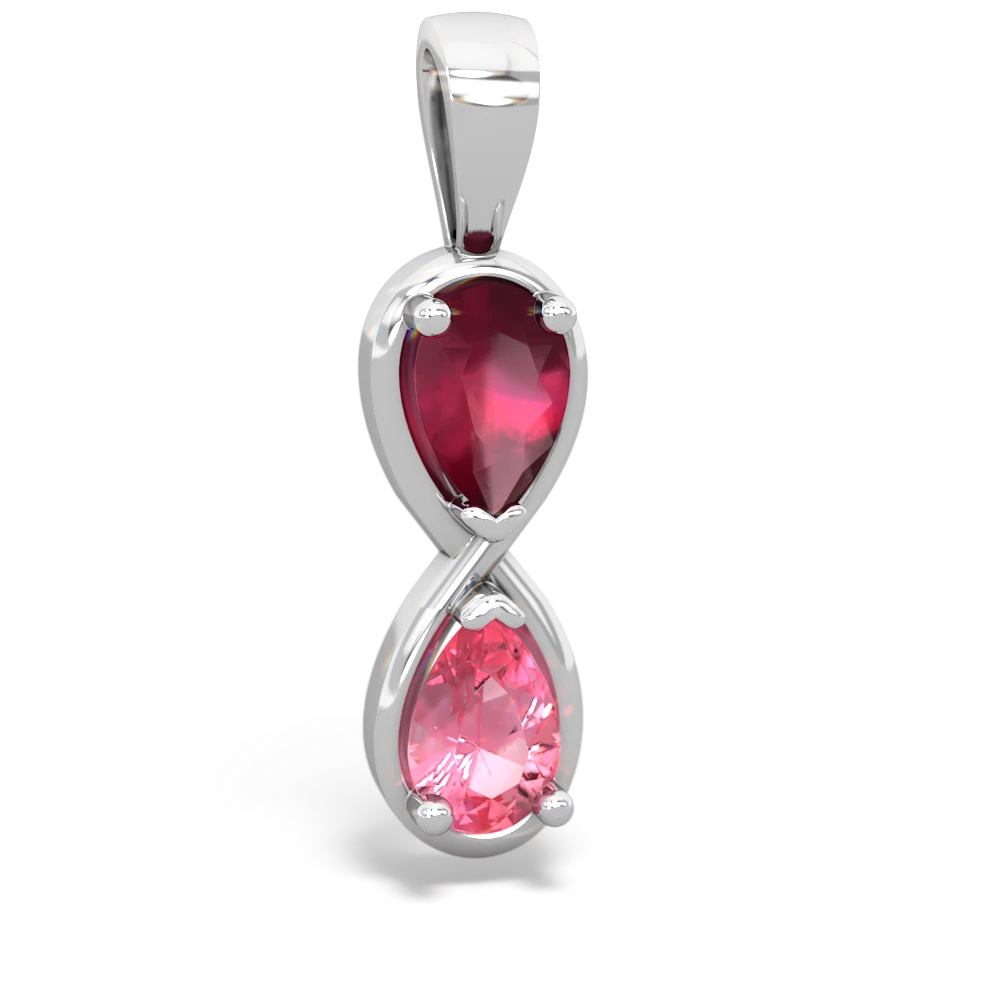 Ruby Infinity 14K White Gold pendant P5050