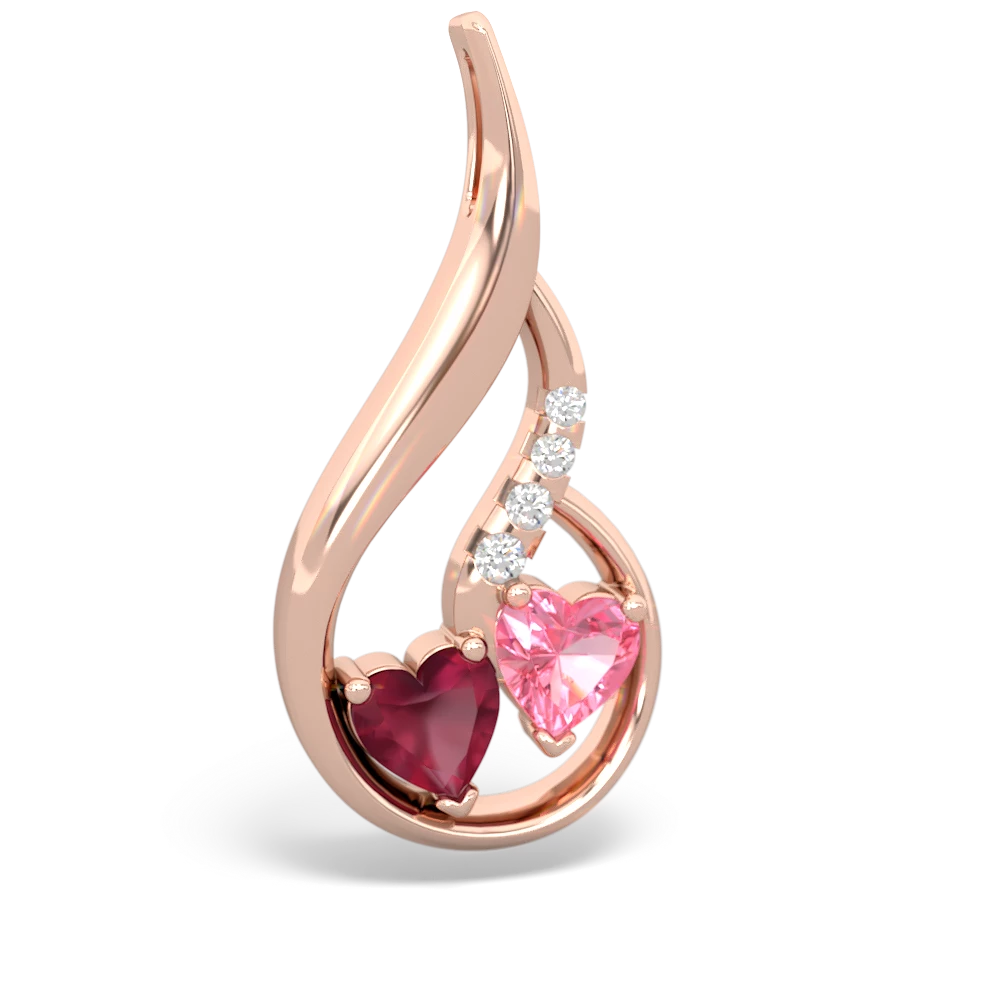 Ruby Keepsake Curves 14K Rose Gold pendant P5450