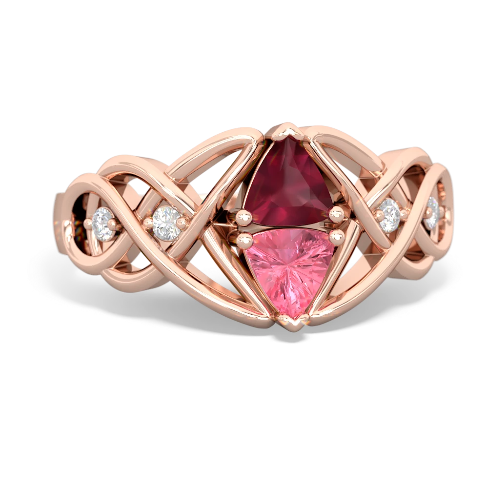 Ruby Keepsake Celtic Knot 14K Rose Gold ring R5300