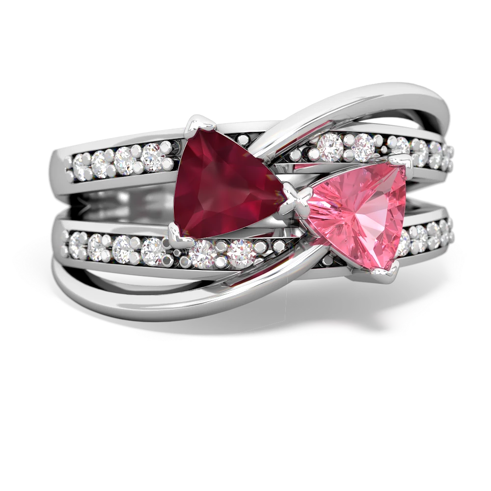 Ruby Bowtie 14K White Gold ring R2360