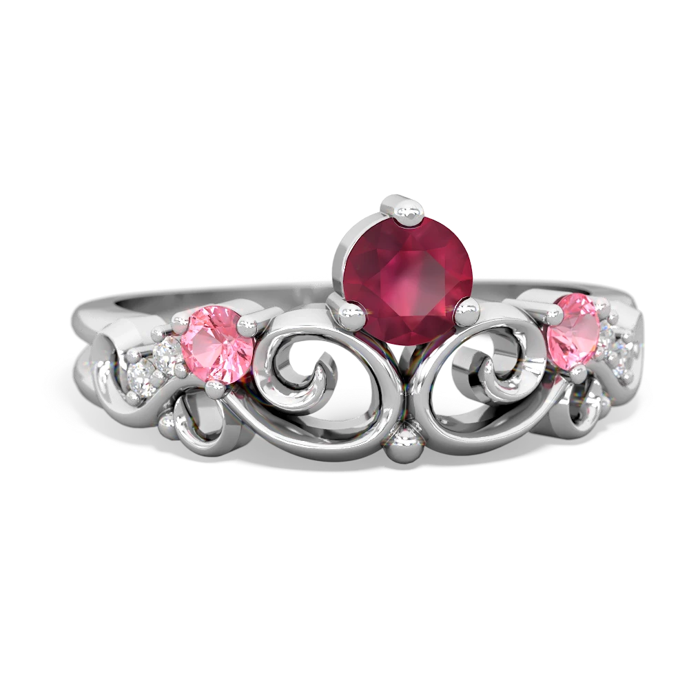 Ruby Crown Keepsake 14K White Gold ring R5740