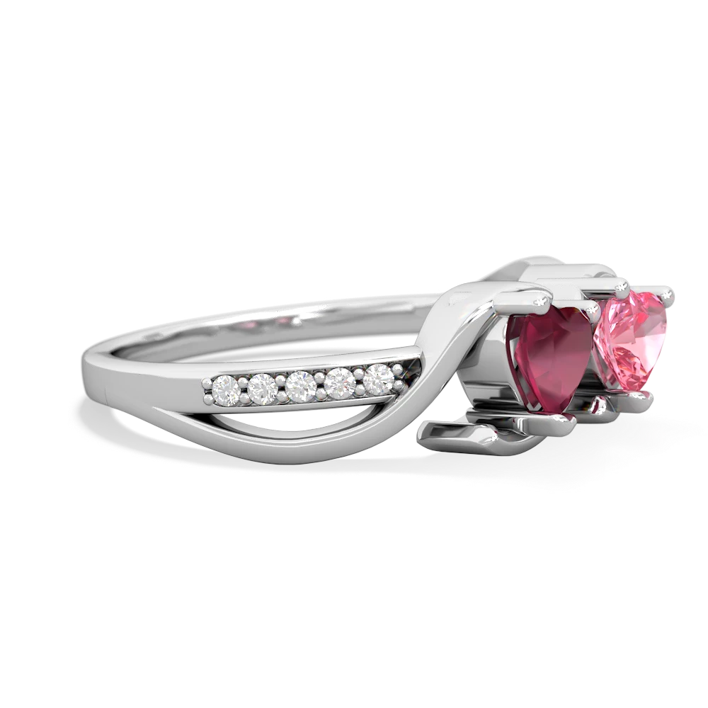 Ruby Side By Side 14K White Gold ring R3090