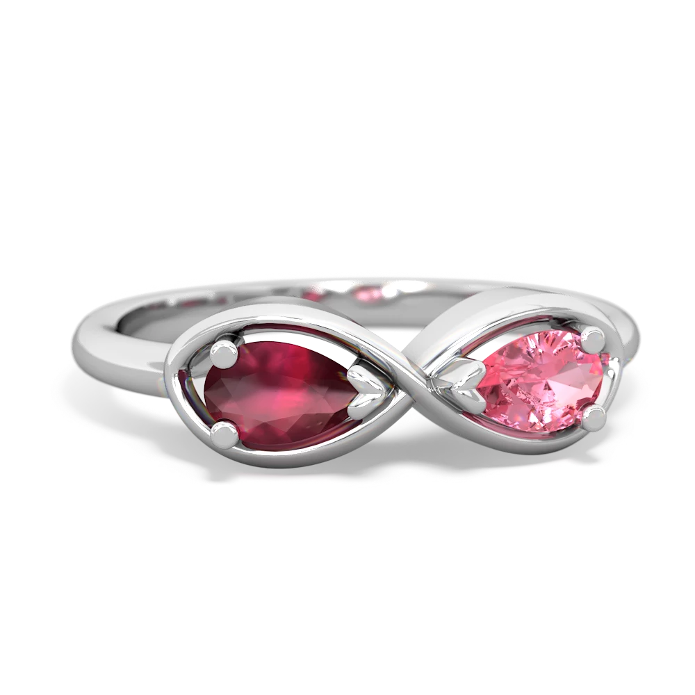 Ruby Infinity 14K White Gold ring R5050