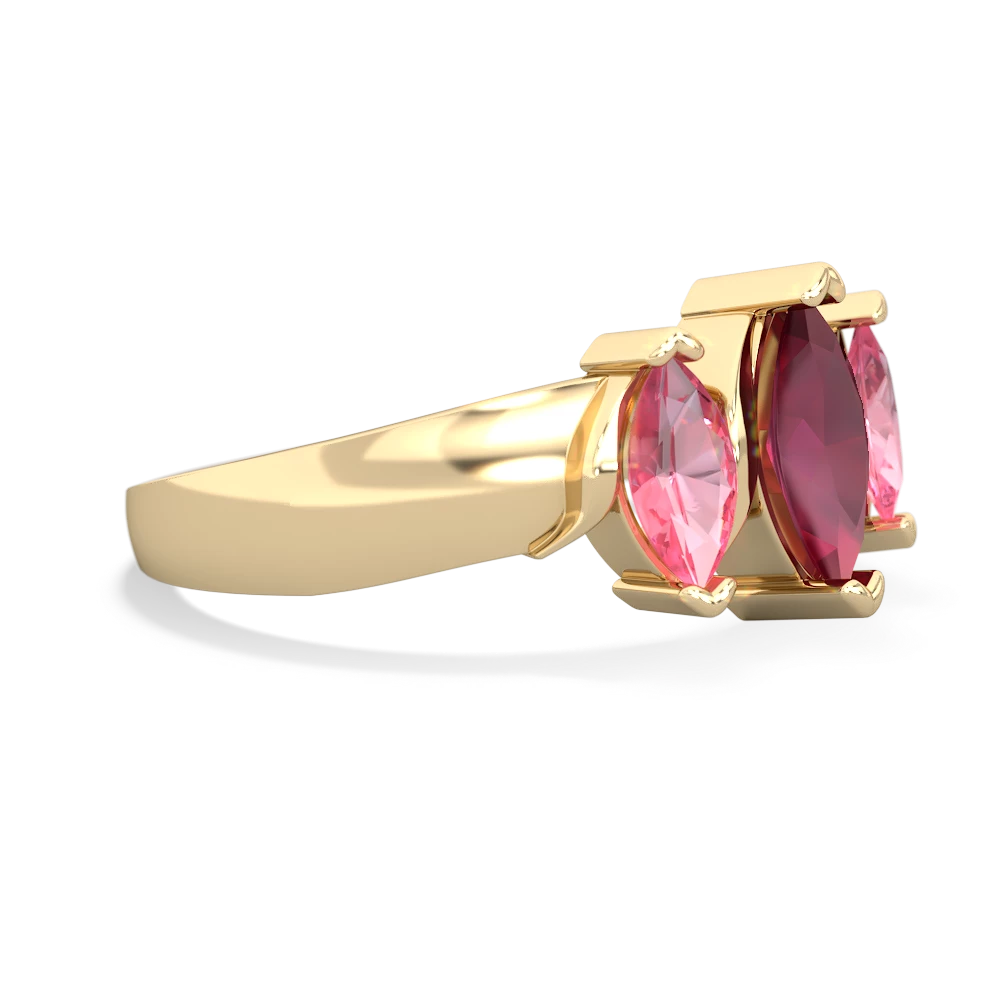 Ruby Three Peeks 14K Yellow Gold ring R2433