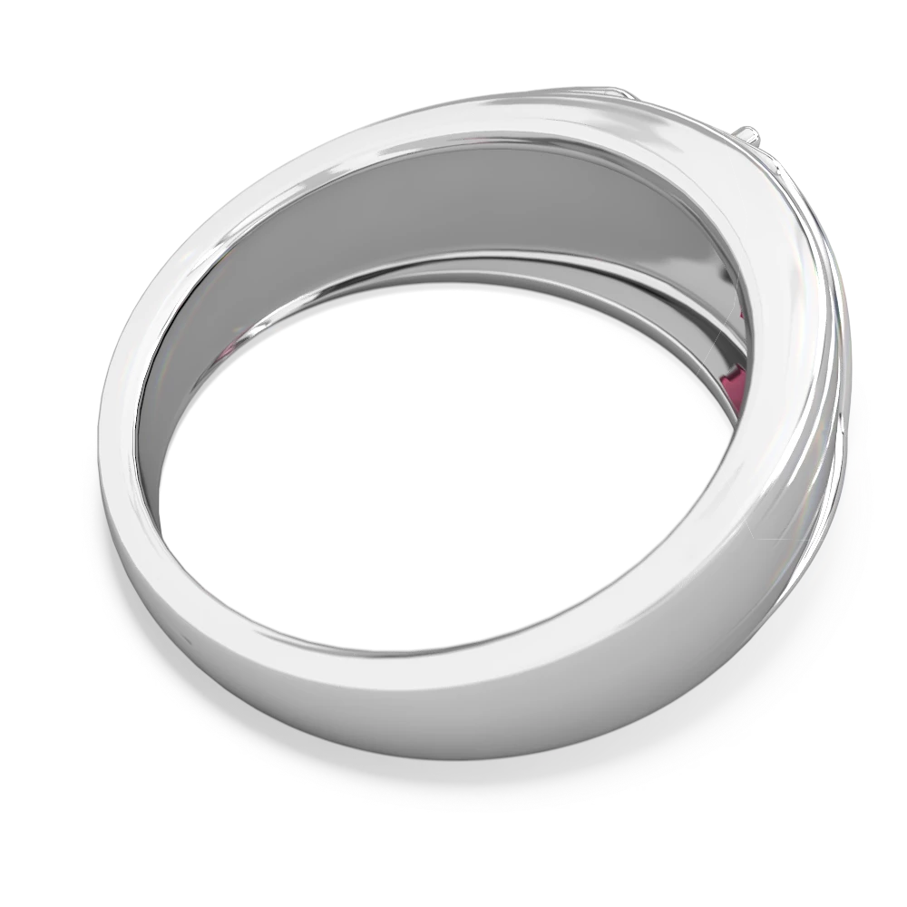 Ruby Men's Streamline 14K White Gold ring R0460