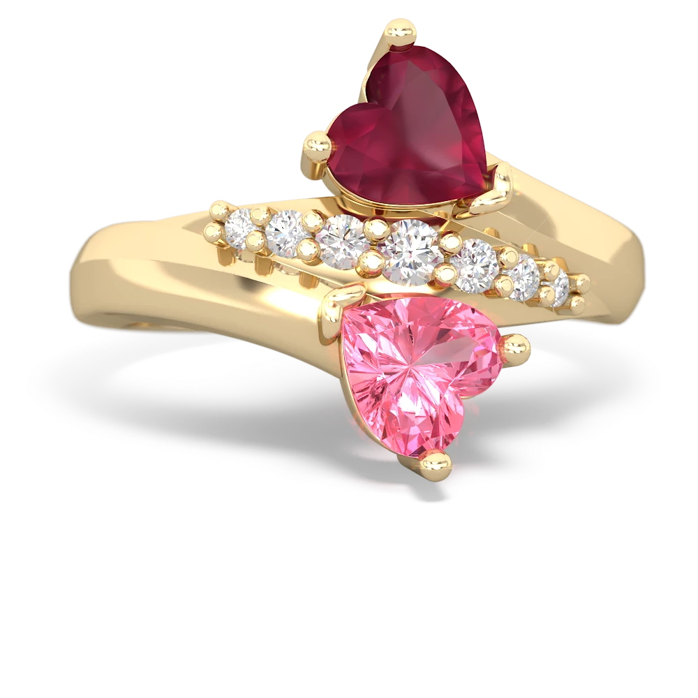 Ruby Heart To Heart 14K Yellow Gold ring R2064
