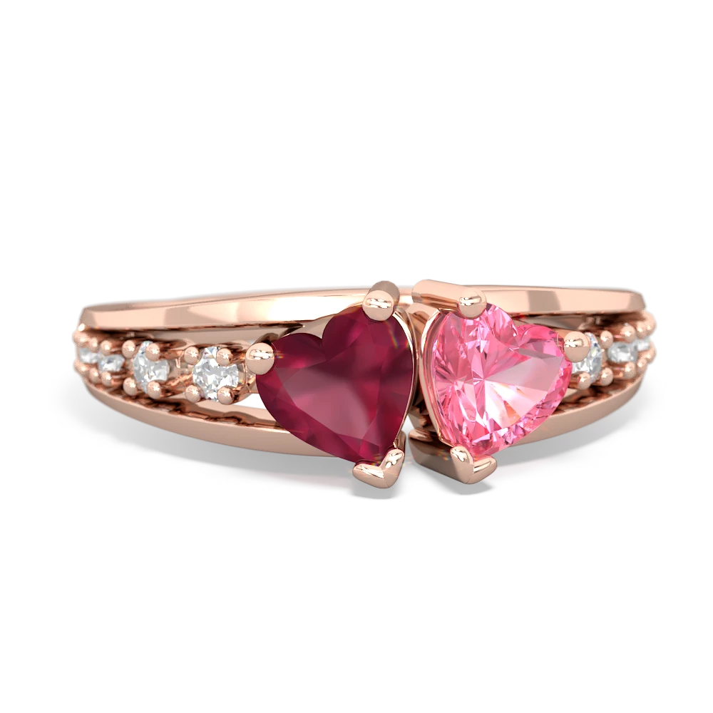 Ruby Heart To Heart 14K Rose Gold ring R3342