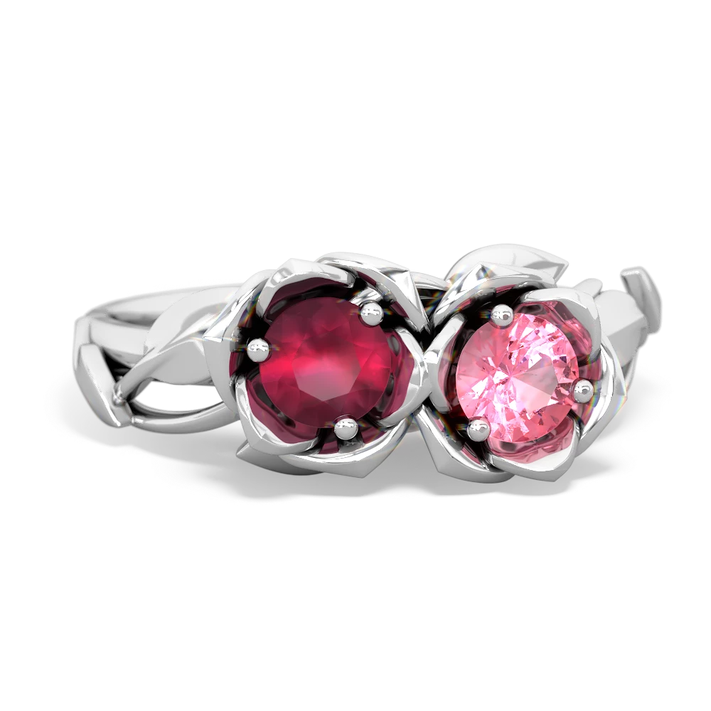 Ruby Rose Garden 14K White Gold ring R5510