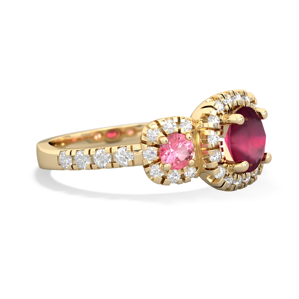 Ruby Regal Halo 14K Yellow Gold ring R5350