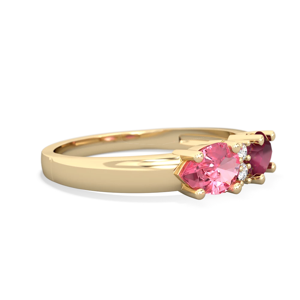 Ruby Pear Bowtie 14K Yellow Gold ring R0865