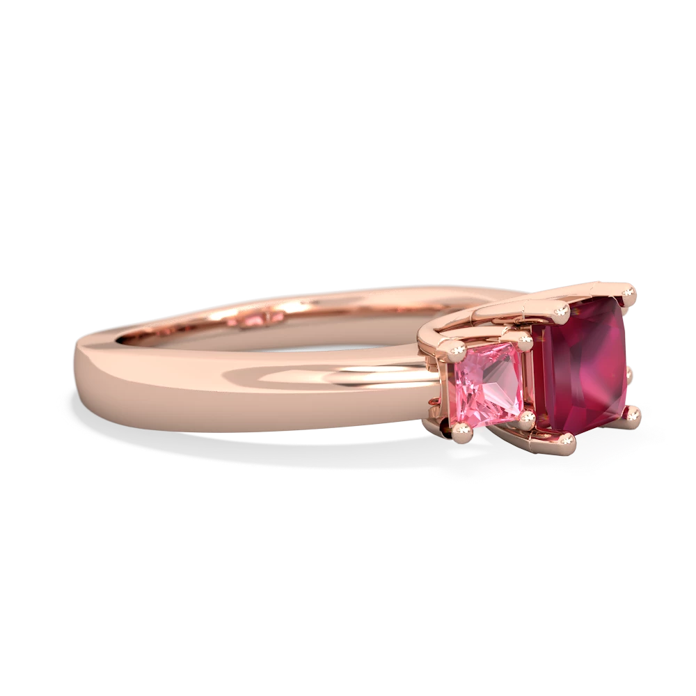 Ruby Three Stone Trellis 14K Rose Gold ring R4015