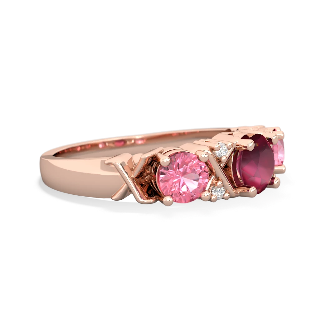 Ruby Hugs And Kisses 14K Rose Gold ring R5016