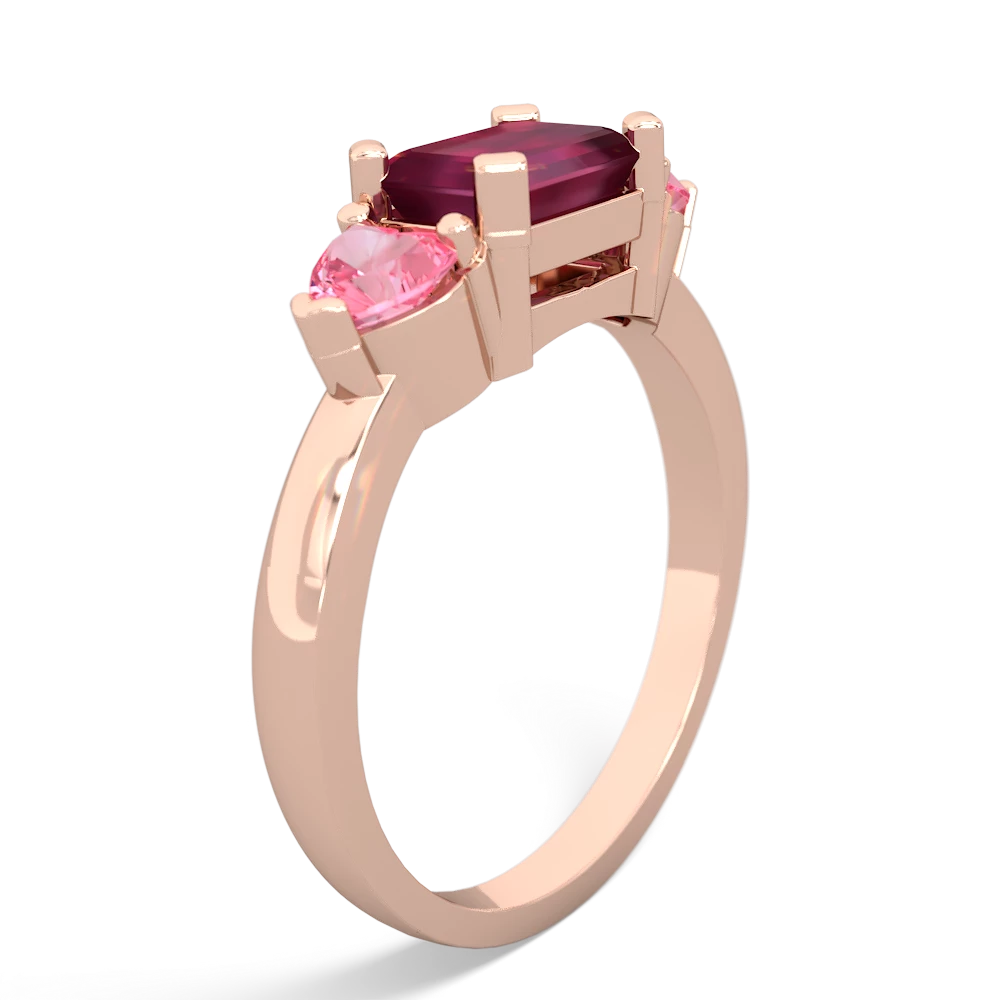 Ruby Three Stone 14K Rose Gold ring R5235