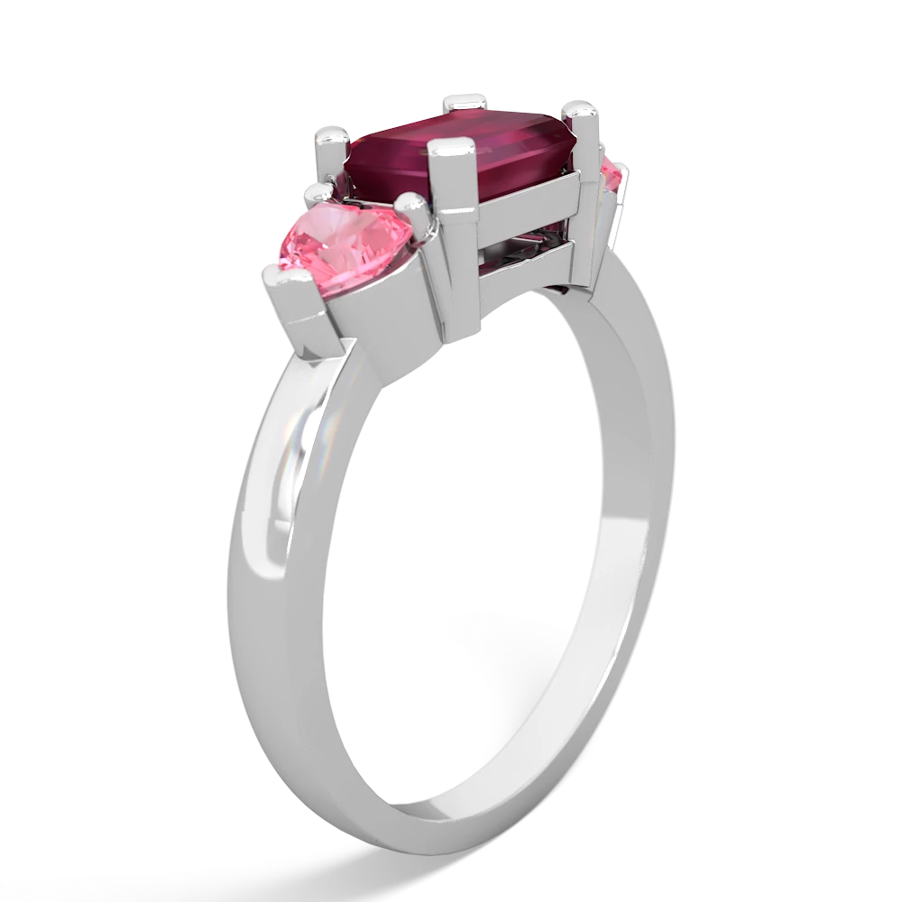 Ruby Three Stone 14K White Gold ring R5235