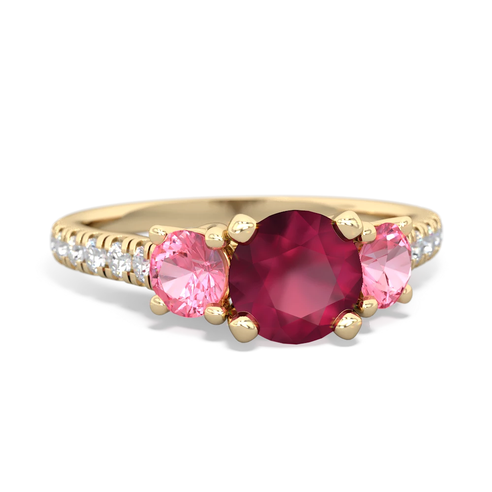 Ruby Pave Trellis 14K Yellow Gold ring R5500