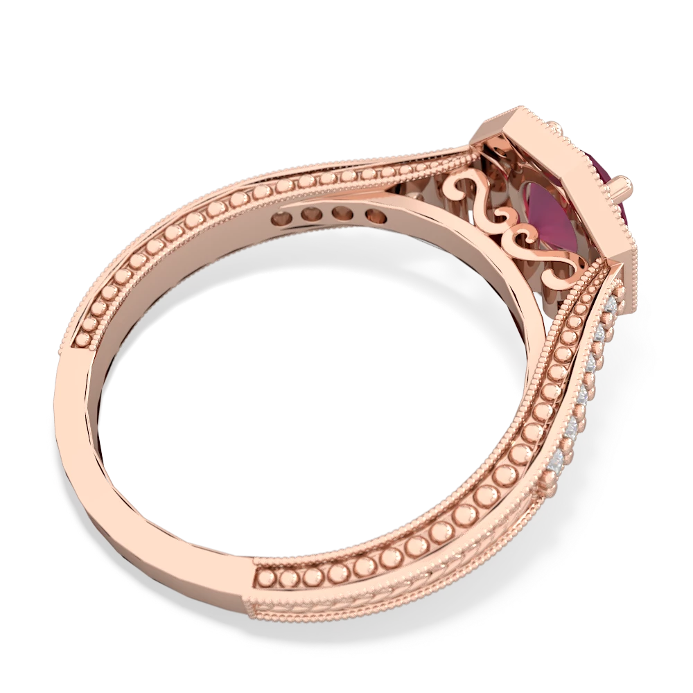 Ruby Art-Deco Starburst 14K Rose Gold ring R5520