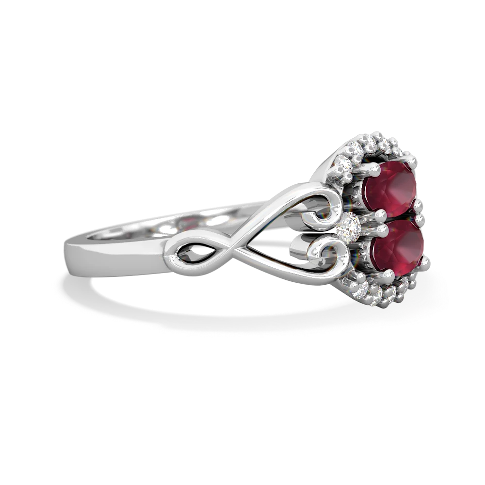 Ruby Love Nest 14K White Gold ring R5860