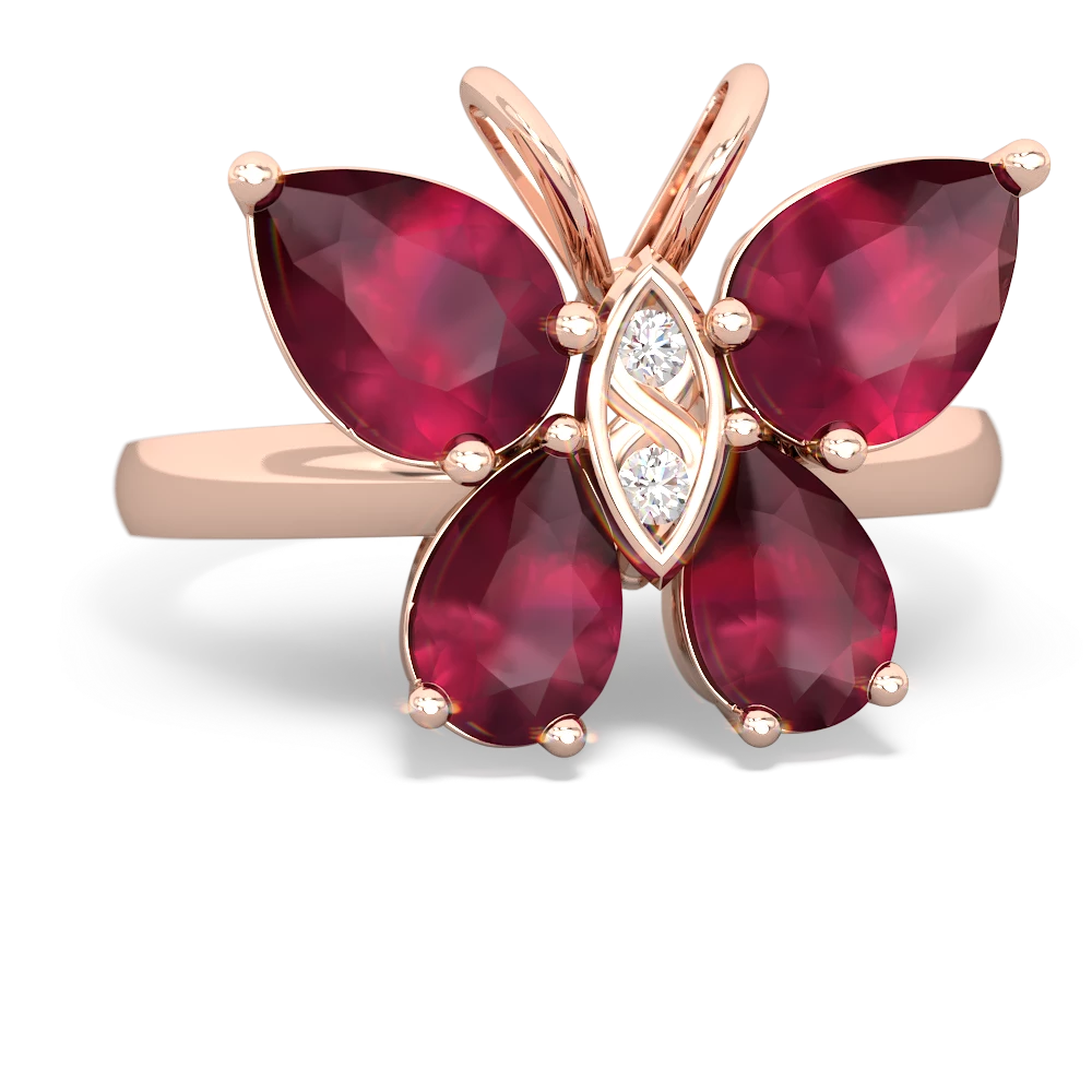 Ruby Butterfly 14K Rose Gold ring R2215