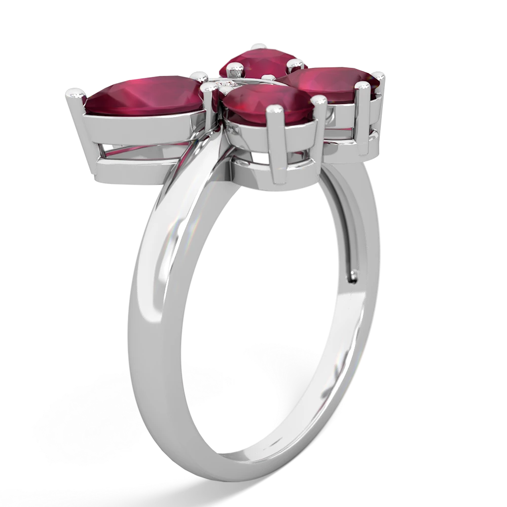 Ruby Butterfly 14K White Gold ring R2215