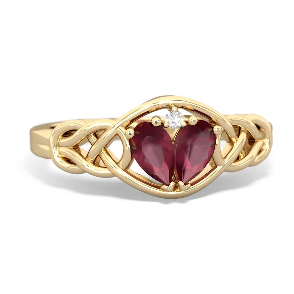 Ruby Celtic Love Knot 14K Yellow Gold ring R5420