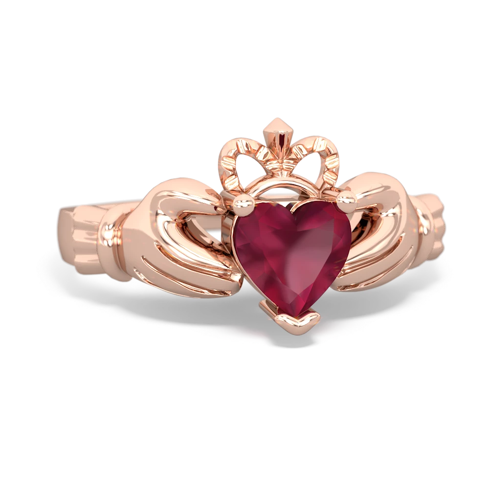 Ruby Claddagh 14K Rose Gold ring R2370