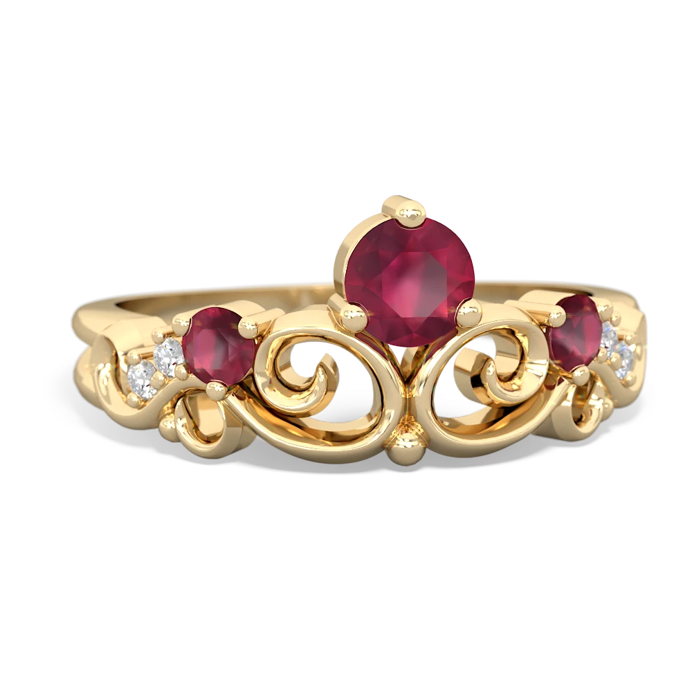 Ruby Crown Keepsake 14K Yellow Gold ring R5740