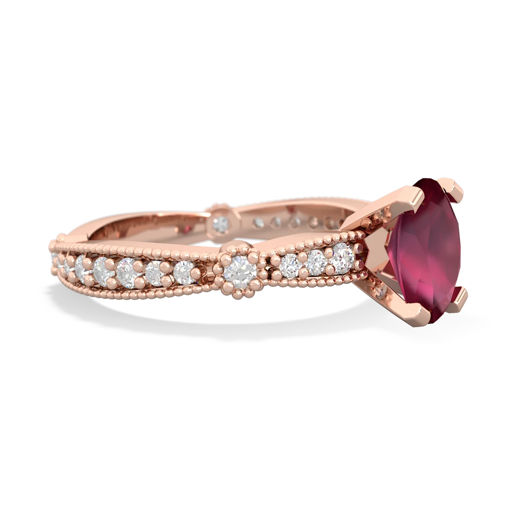 Ruby Sparkling Tiara 8X6 Oval 14K Rose Gold ring R26298VL