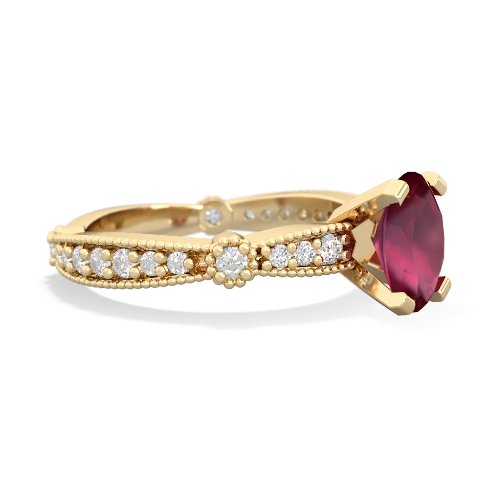 Ruby Sparkling Tiara 8X6 Oval 14K Yellow Gold ring R26298VL