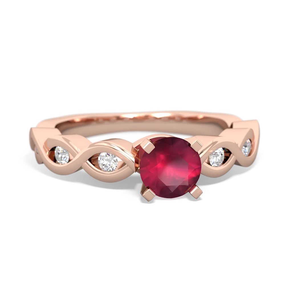 Ruby Infinity Engagement 14K Rose Gold ring R26315RD